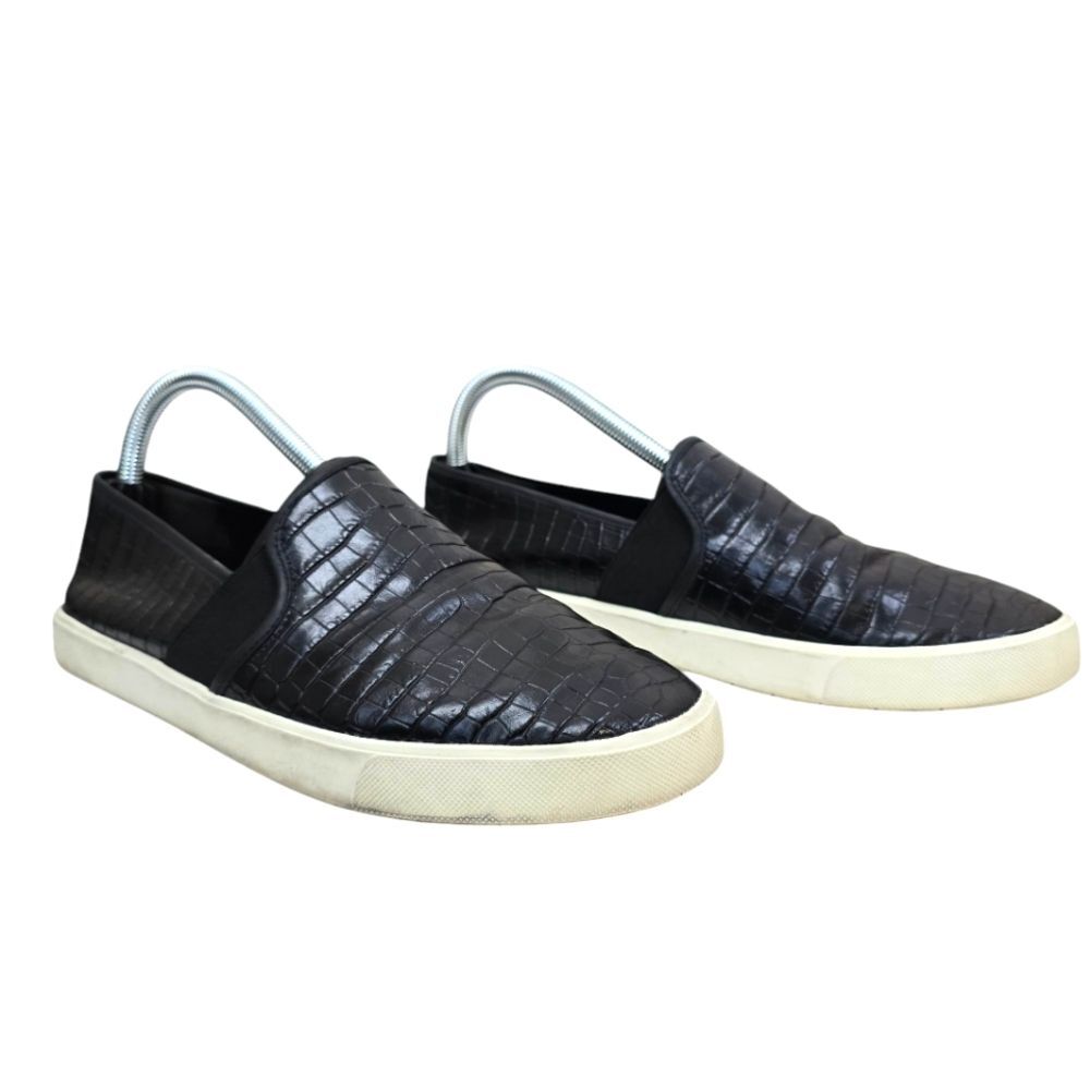 Vince Womens Preston Croc Embossed Leather Slip On Sneakers 9.5